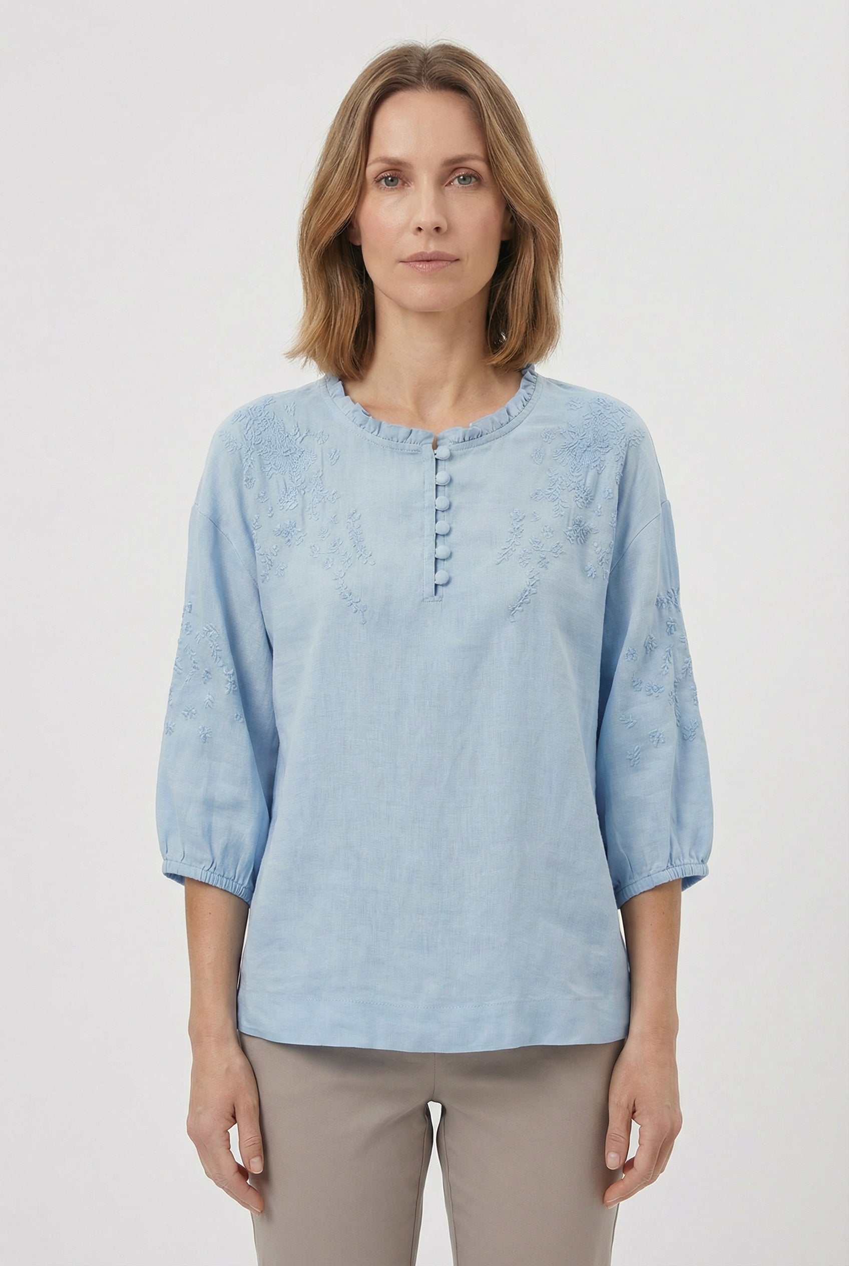 Women's Cotton Blouse Floral Relaxed Fit