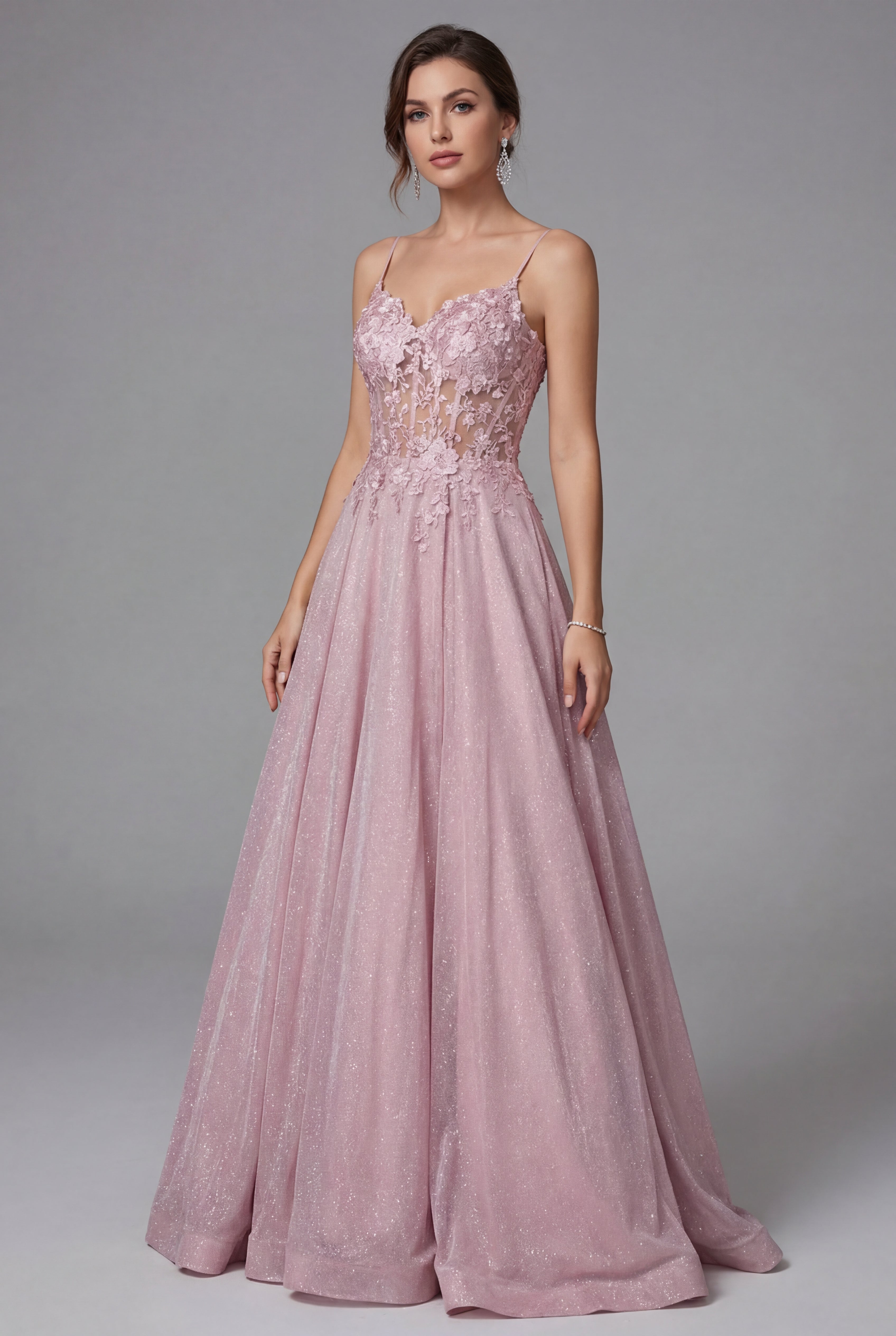 Women’s Dusty Pink Embellished Wedding Guest Maxi Dress