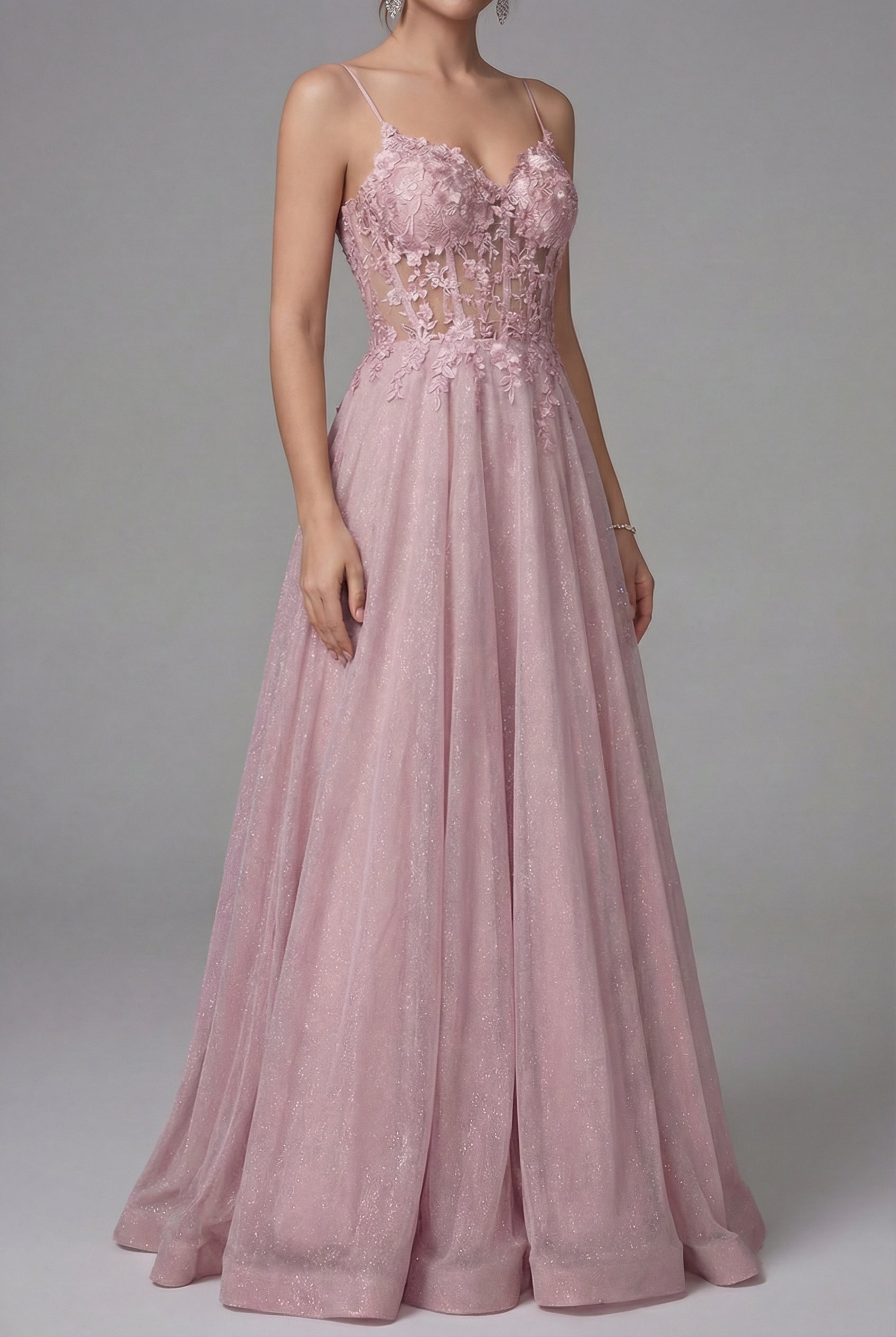 Women’s Dusty Pink Embellished Wedding Guest Maxi Dress
