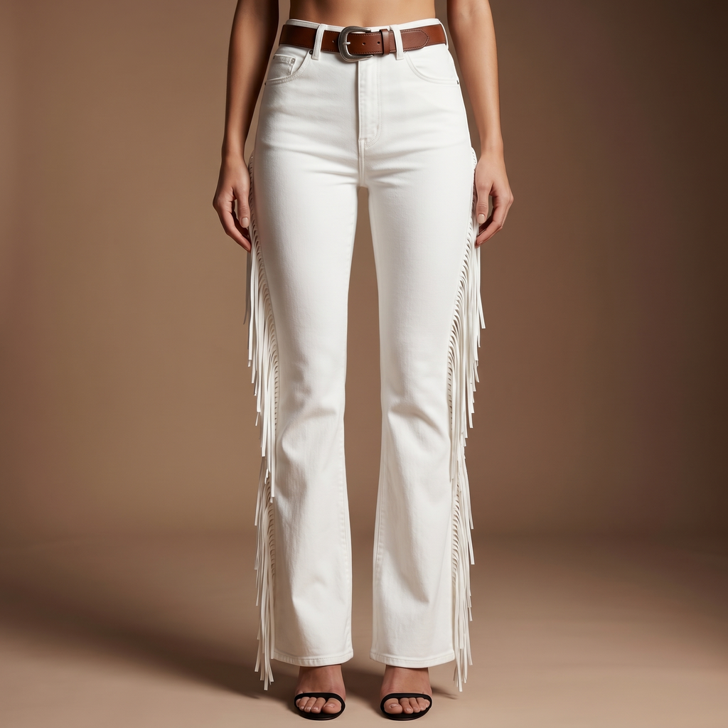 Fringe Bootcut Cowboy Jeans