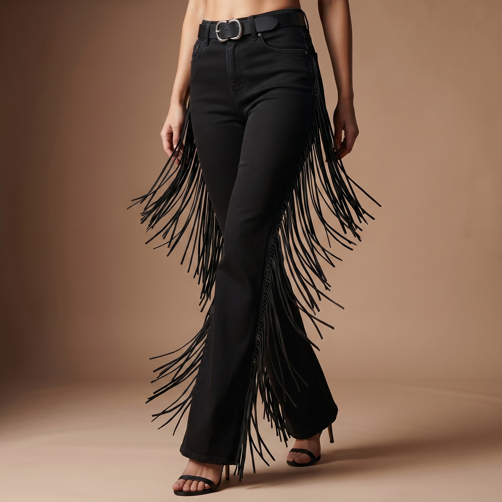 Fringe Bootcut Cowboy Jeans