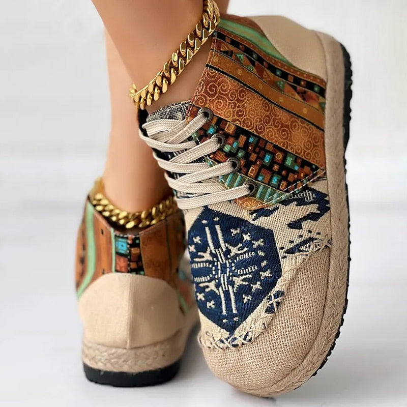 Blue boho patterned high-top Sneakers