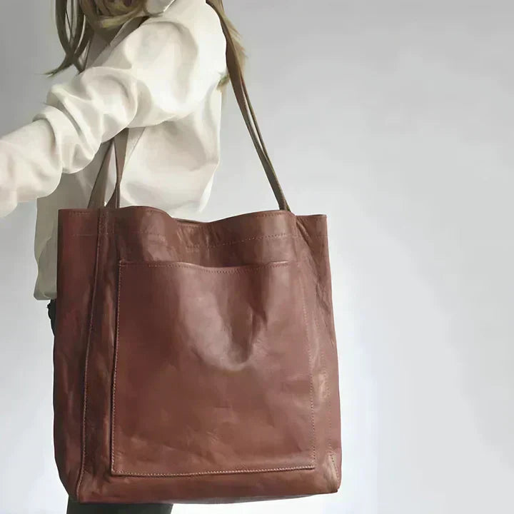 Brown Structured Handbag