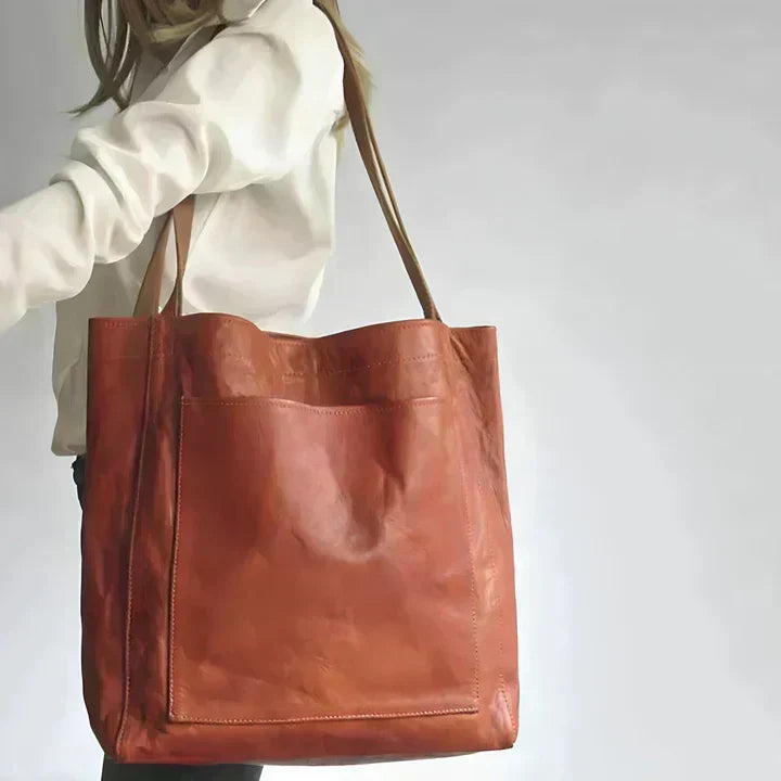 Brown Structured Handbag