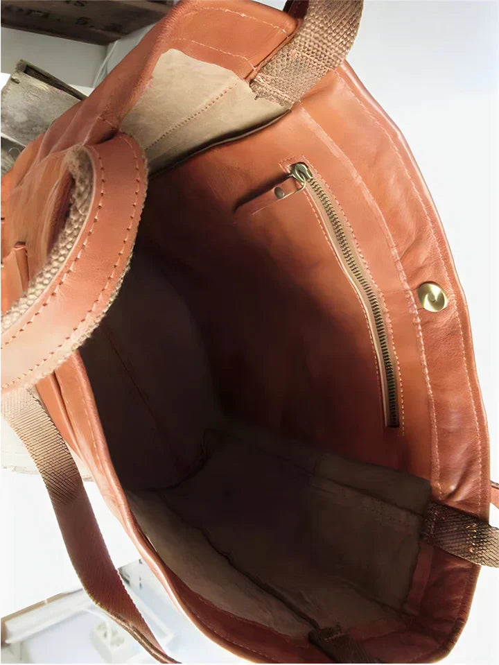 Brown Structured Handbag