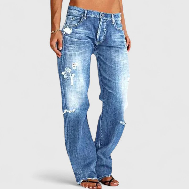 Vintage Distressed Bootcut Jeans