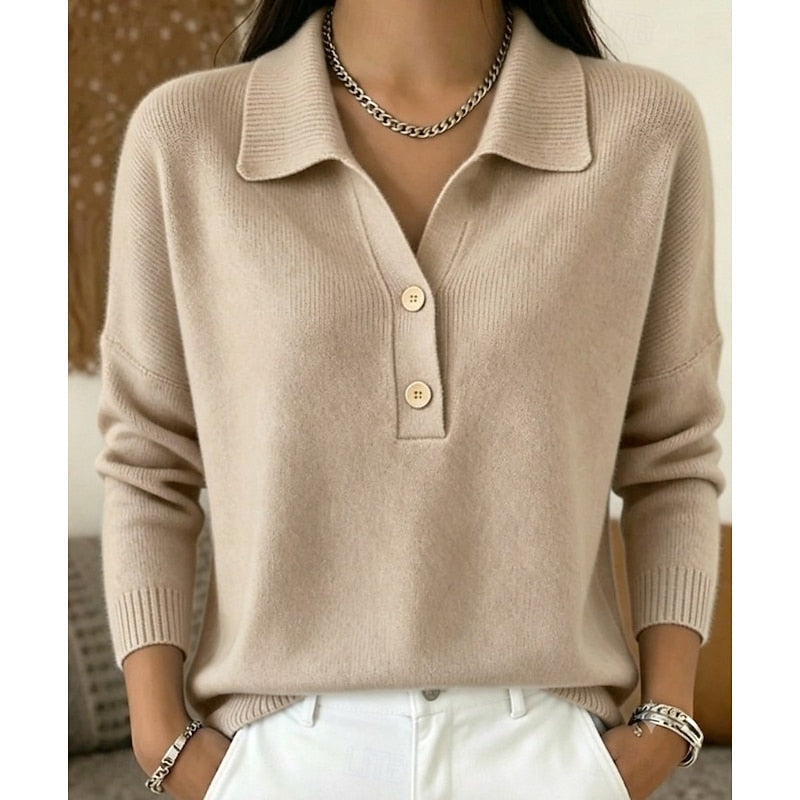 Blue Refined Collared Sweater
