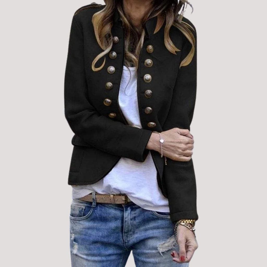 Green Military Cropped Jacket