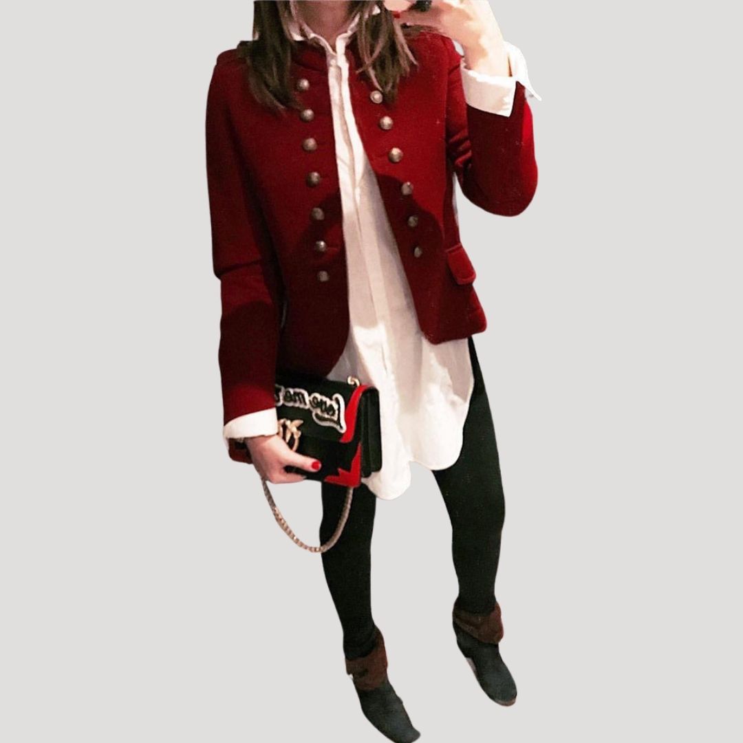 Green Military Cropped Jacket
