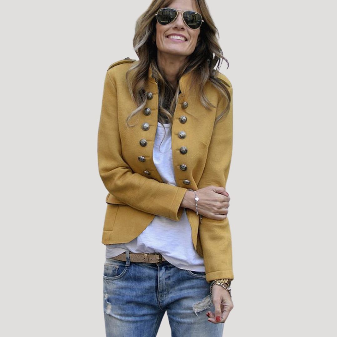 Green Military Cropped Jacket