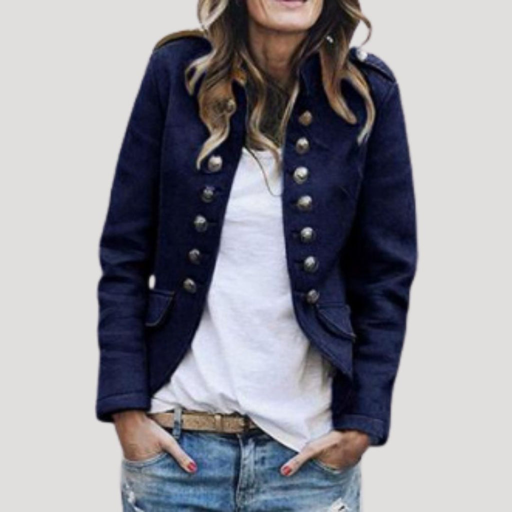Green Military Cropped Jacket