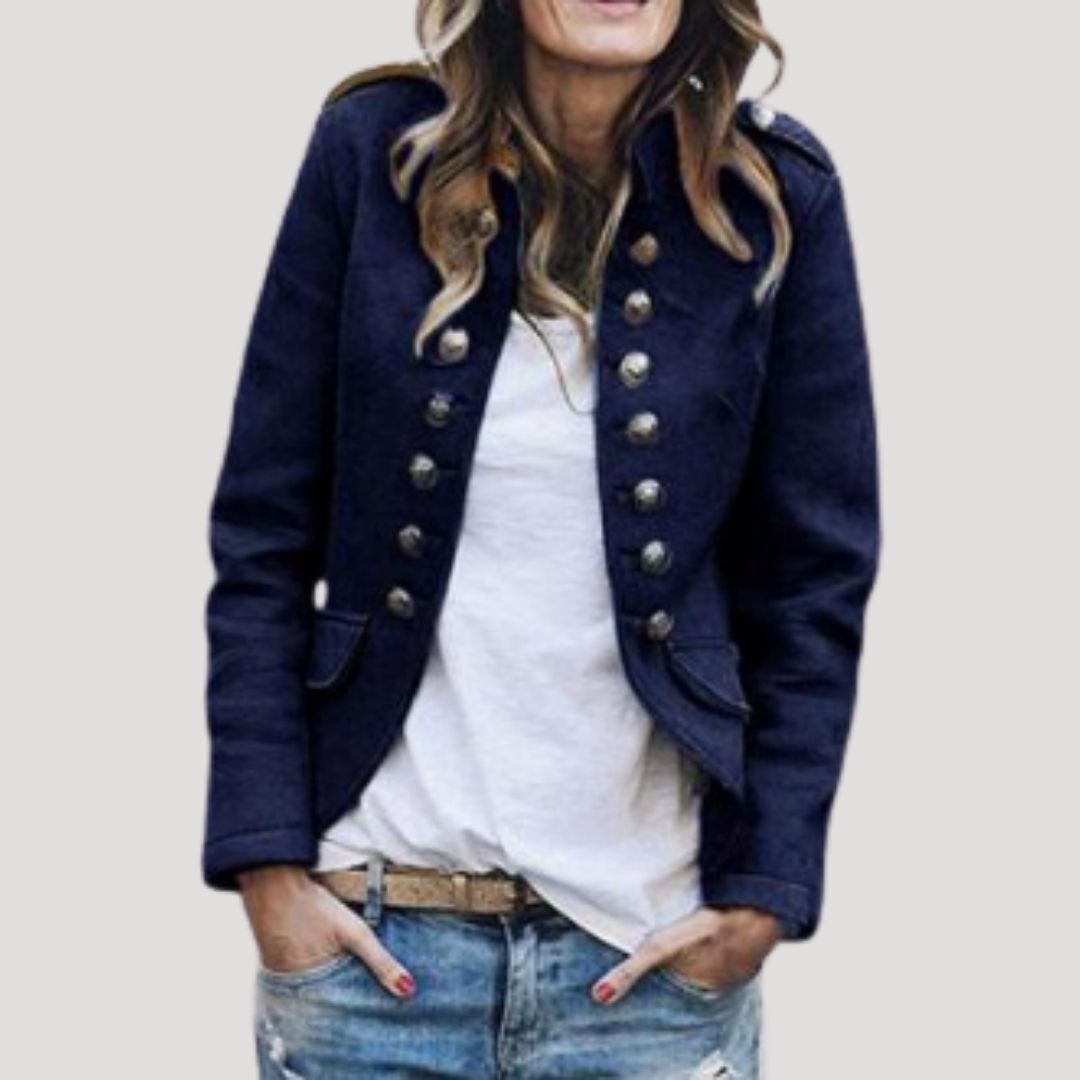 Green Military Cropped Jacket