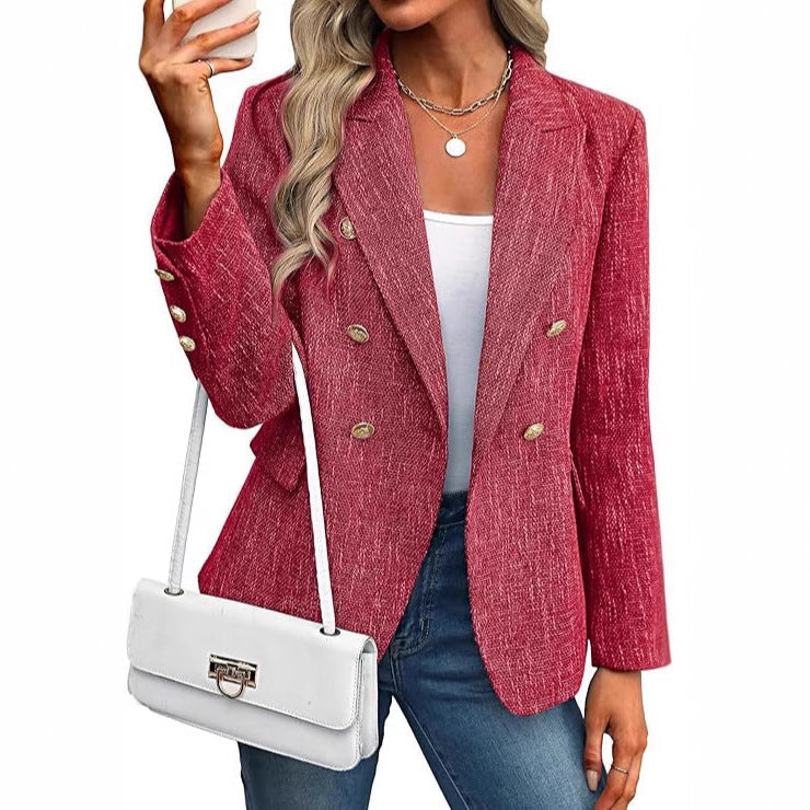 Black Double-Breasted Tailored Blazer
