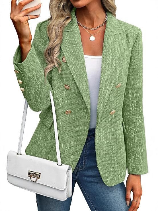 Green Double-Breasted Tailored Blazer