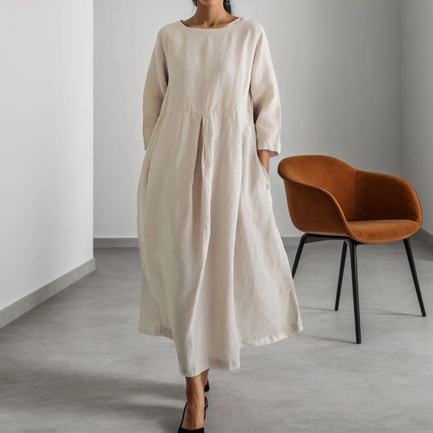 White Oversized Flowing Maxi Dress