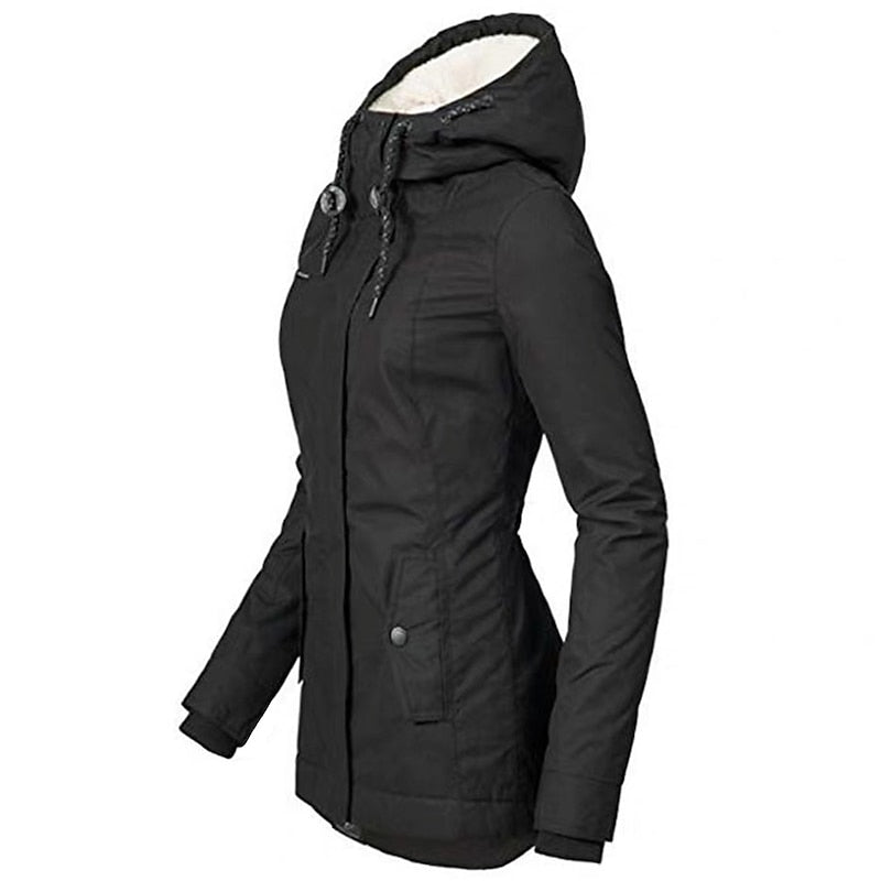 Dark Blue Hooded Coat