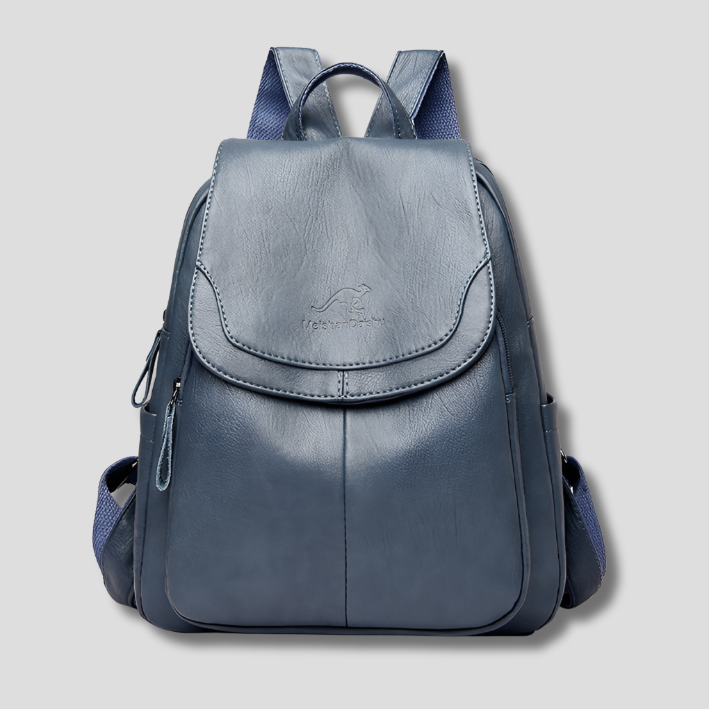 Black Embossed Anti-Theft Backpack