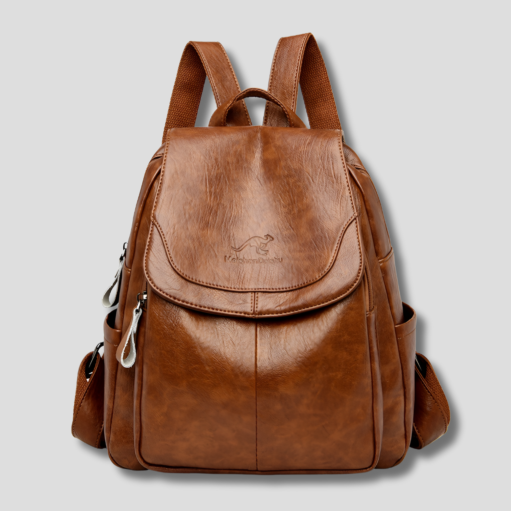 Black Embossed Anti-Theft Backpack