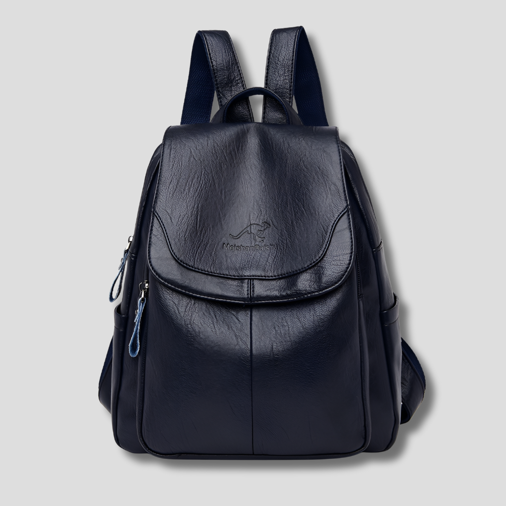 Black Embossed Anti-Theft Backpack