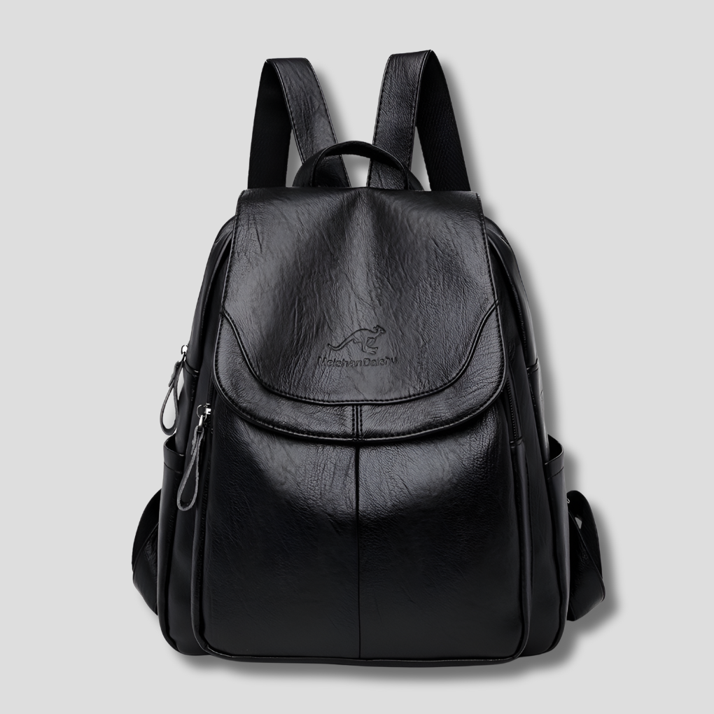 Black Embossed Anti-Theft Backpack
