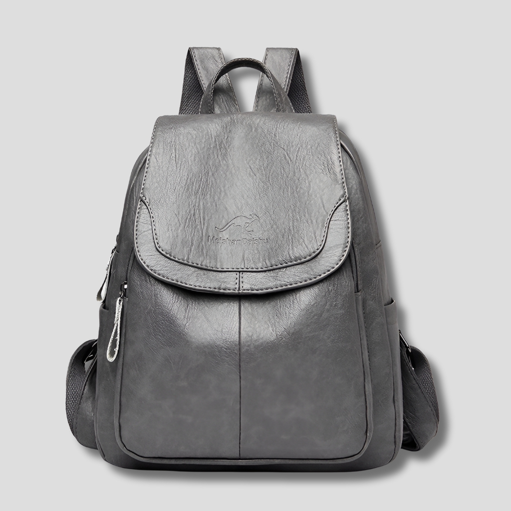 Black Embossed Anti-Theft Backpack
