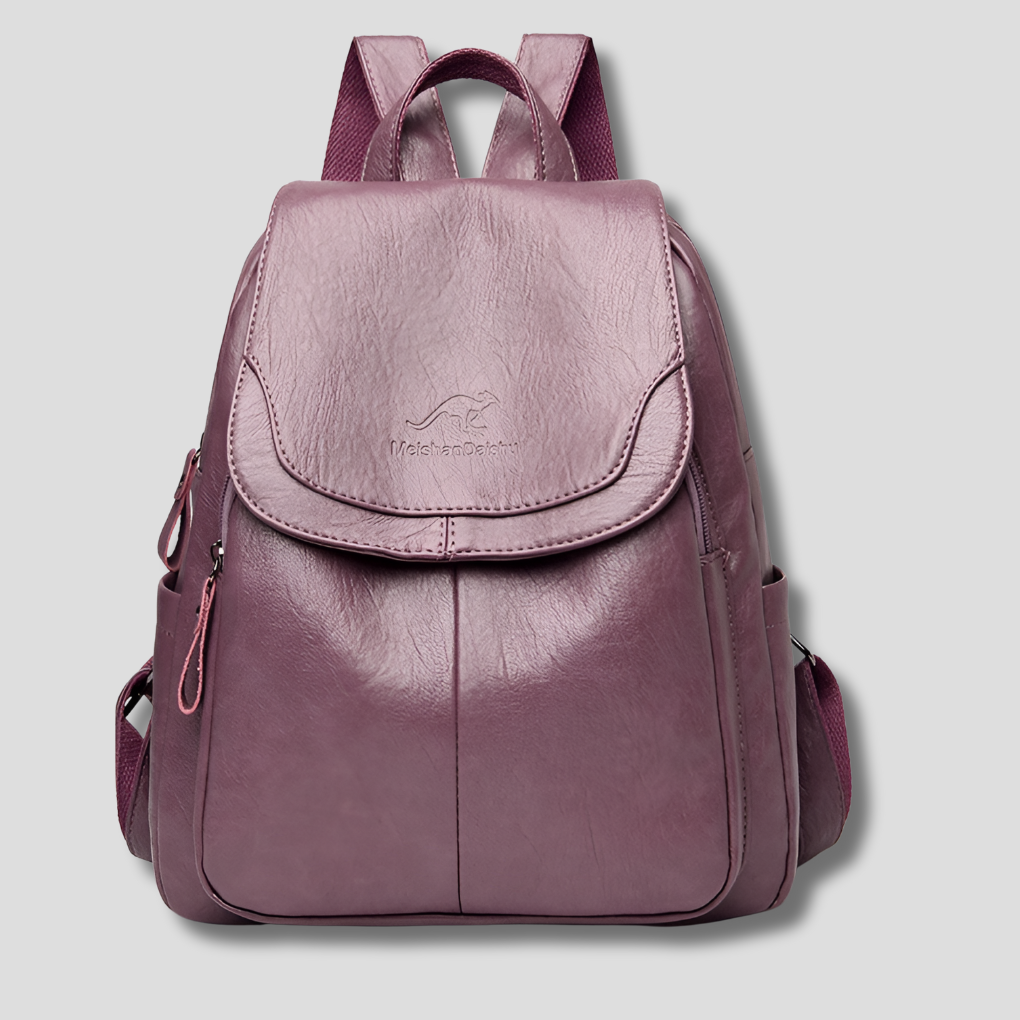 Black Embossed Anti-Theft Backpack