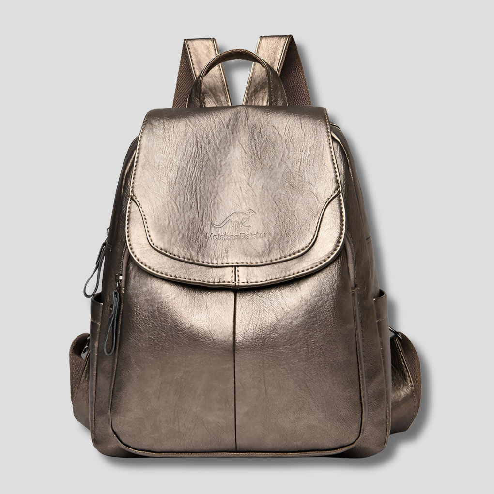Black Embossed Anti-Theft Backpack