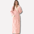 Pink Hooded Fleece Dressing Gown, front view