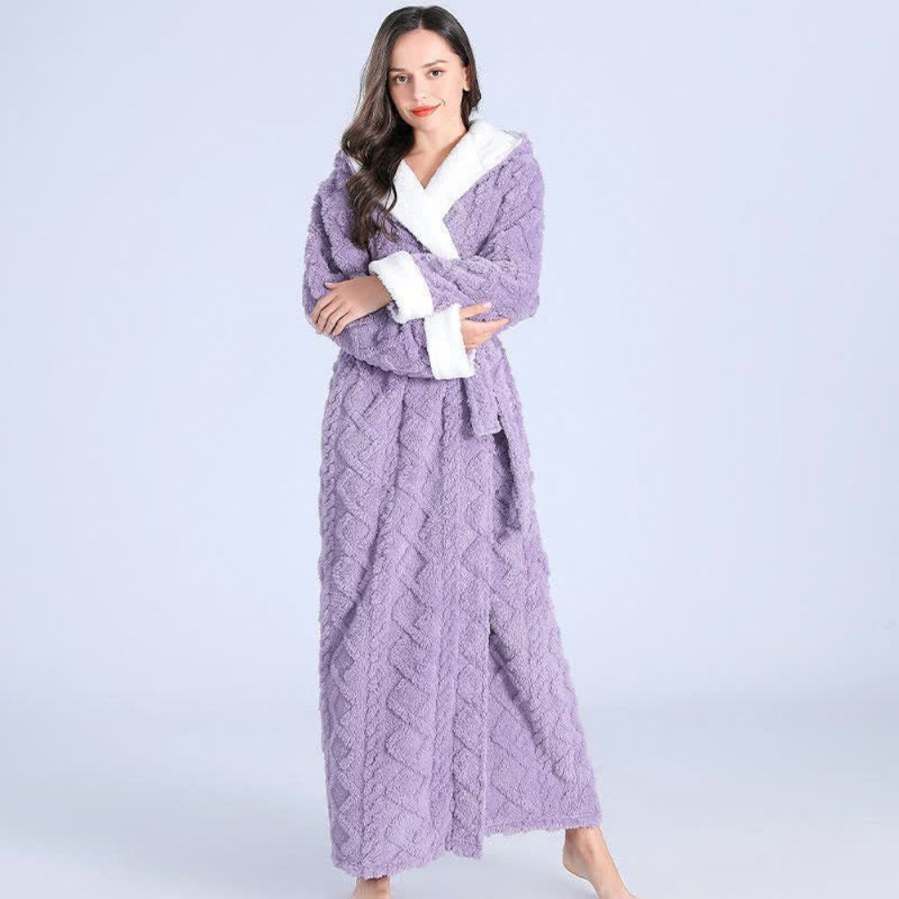 Pink Hooded Fleece Dressing Gown