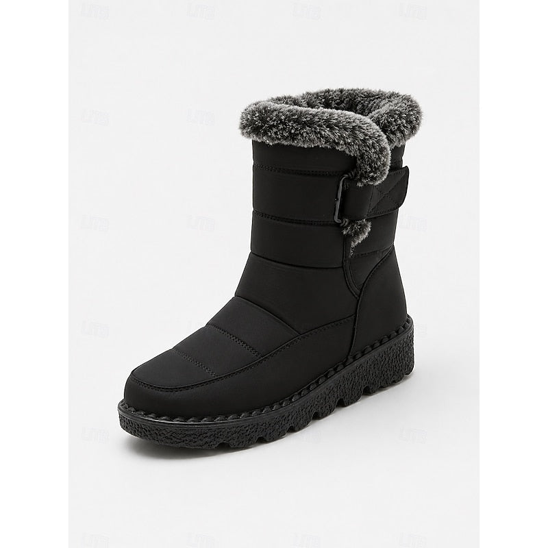 Blue fur-trimmed winter snow Boots