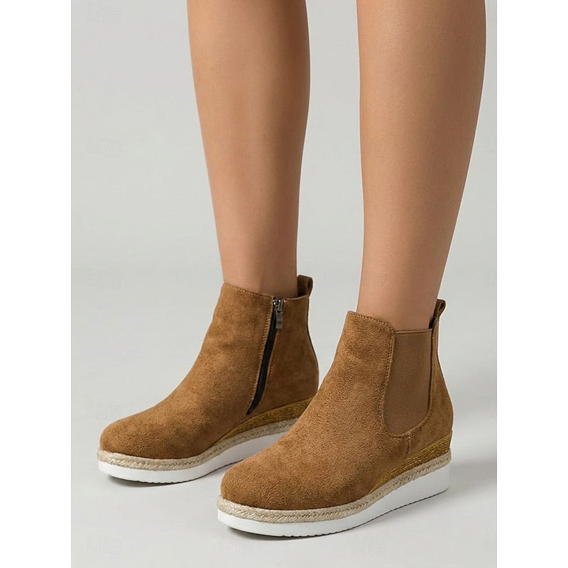 Brown wedge ankle Boots