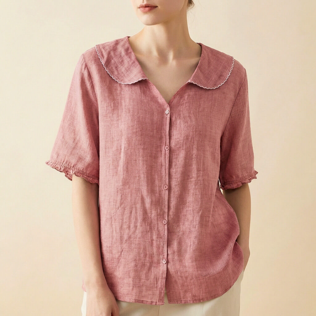 Clara Cotton-Linen Summer Blouse