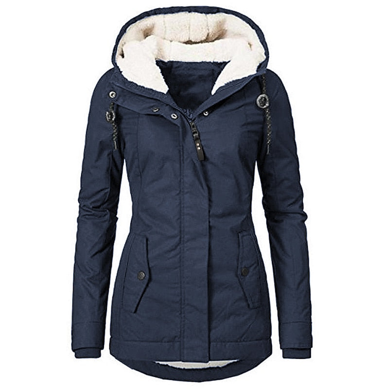 Dark Blue Hooded Coat