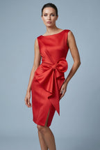 Bow Detail Sleeveless Wedding Guest Cocktail Dress
