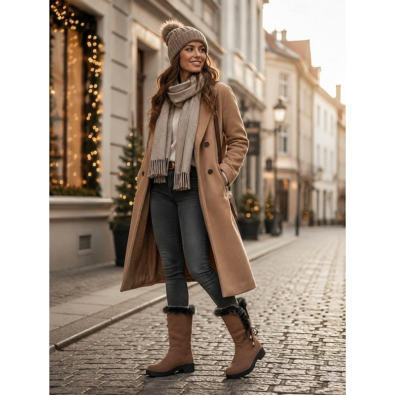 fur-trimmed knee-high winter Boots
