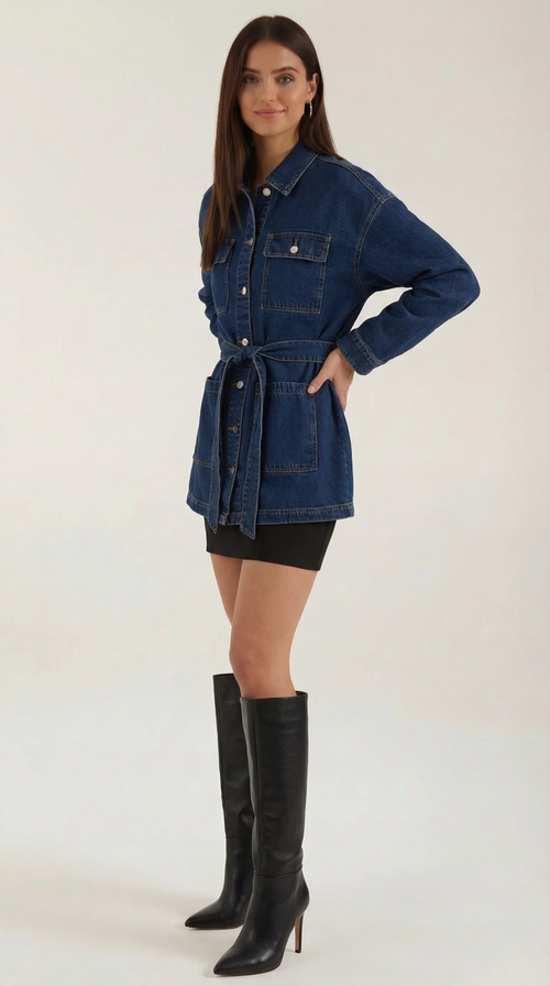 Alice Belted Denim Jacket