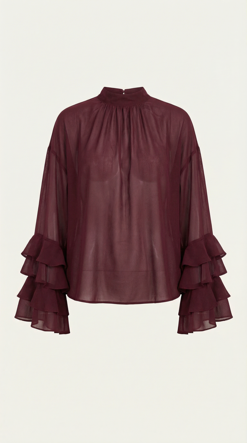 Alma High Mock Sheer Top