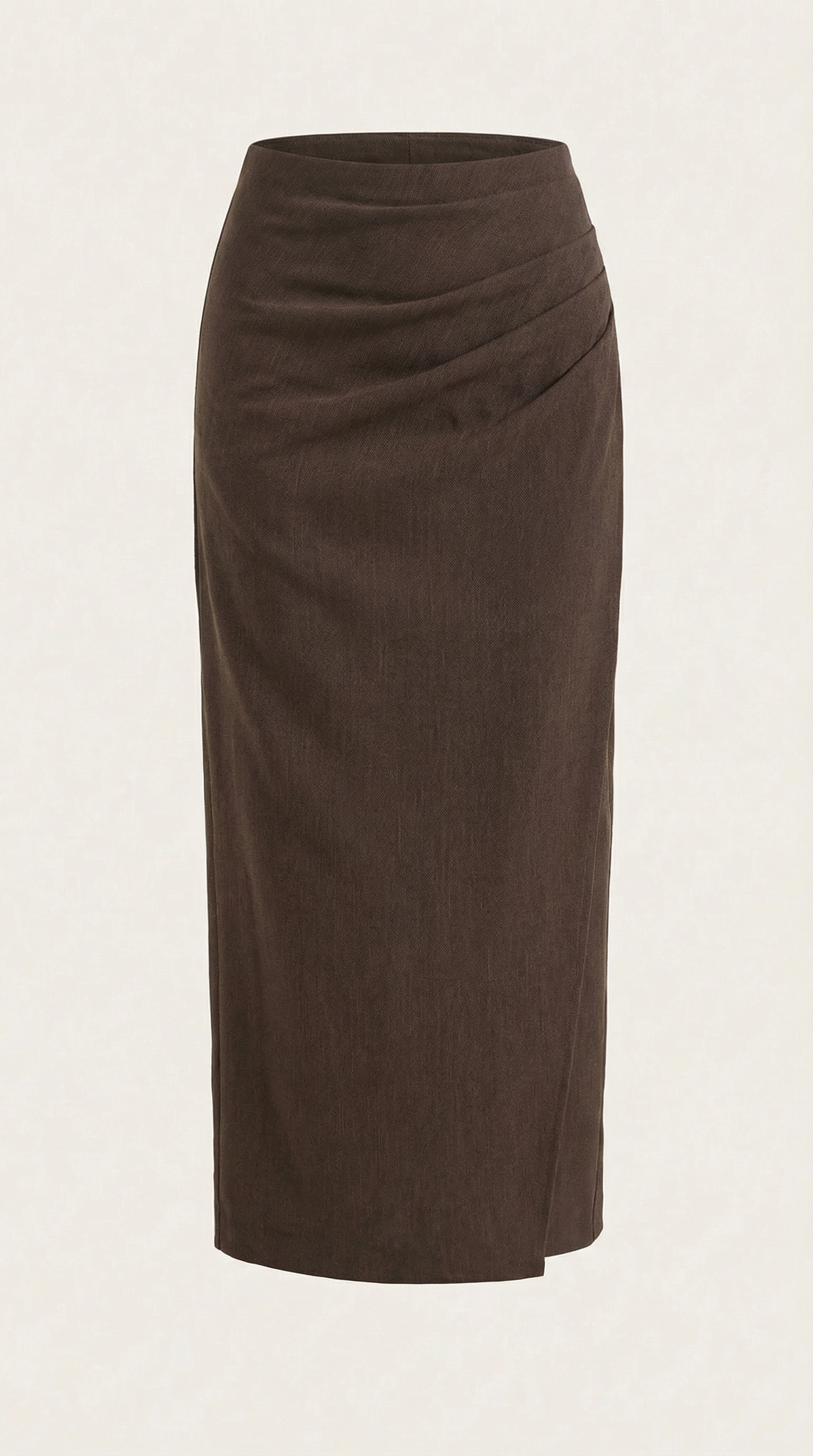 Elsie Ruched Cotton Midi Skirt