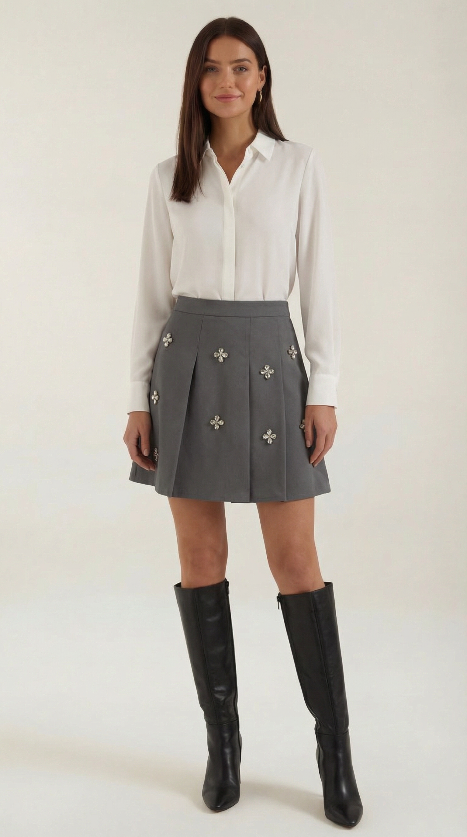 Gloria Daisy-Charm Knit Skirt
