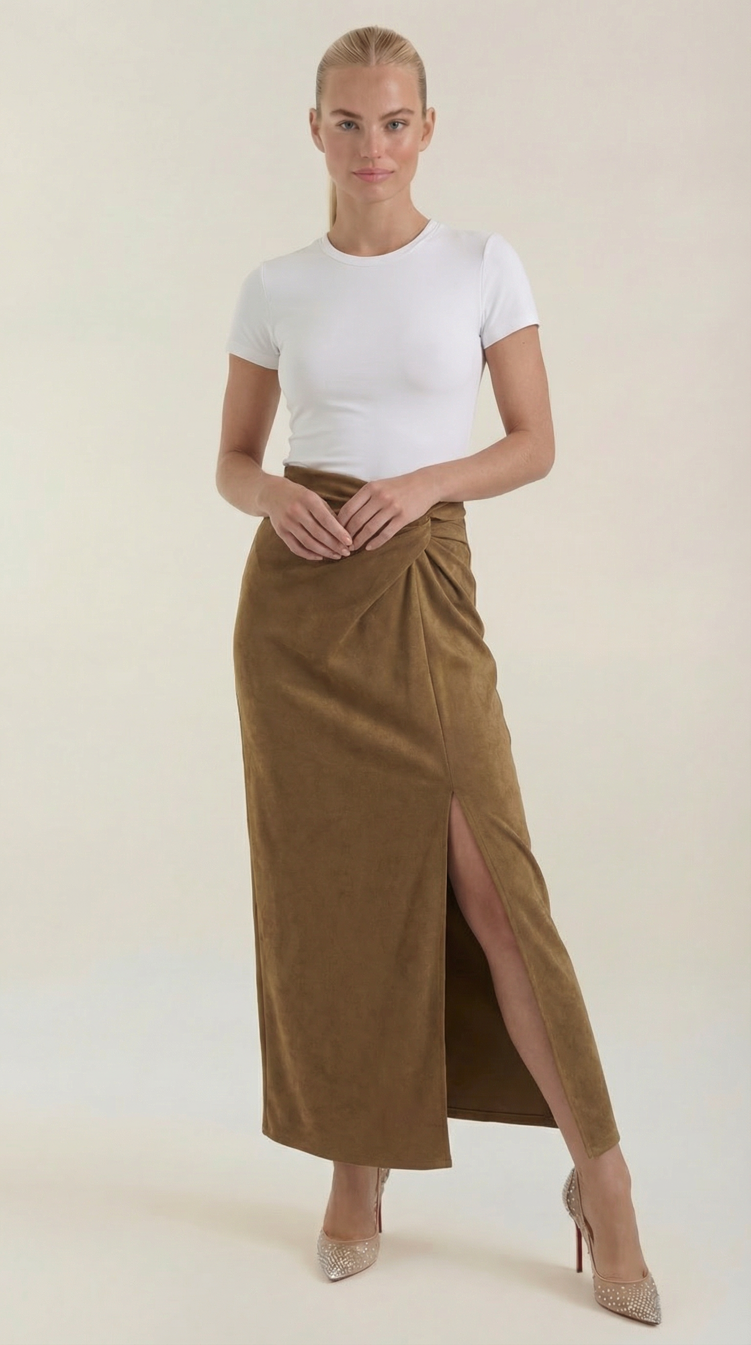 Kristin Wrap Front Midi Skirt