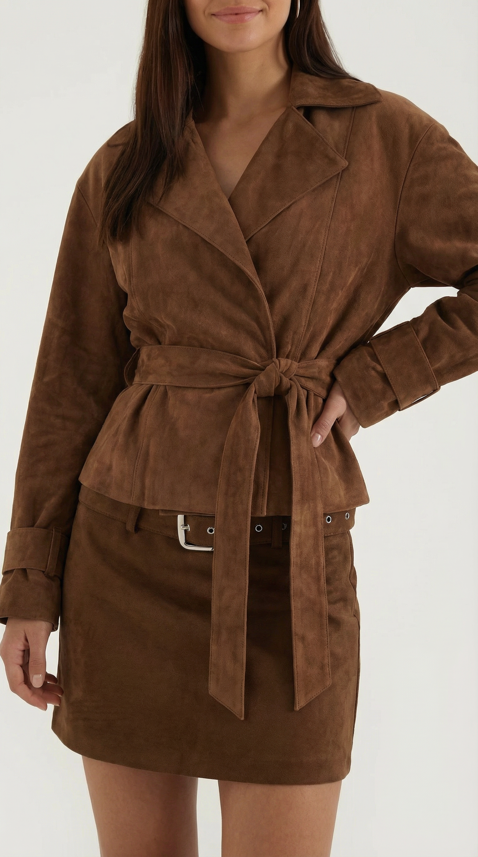 Lily Suede Belted Mini Skirt