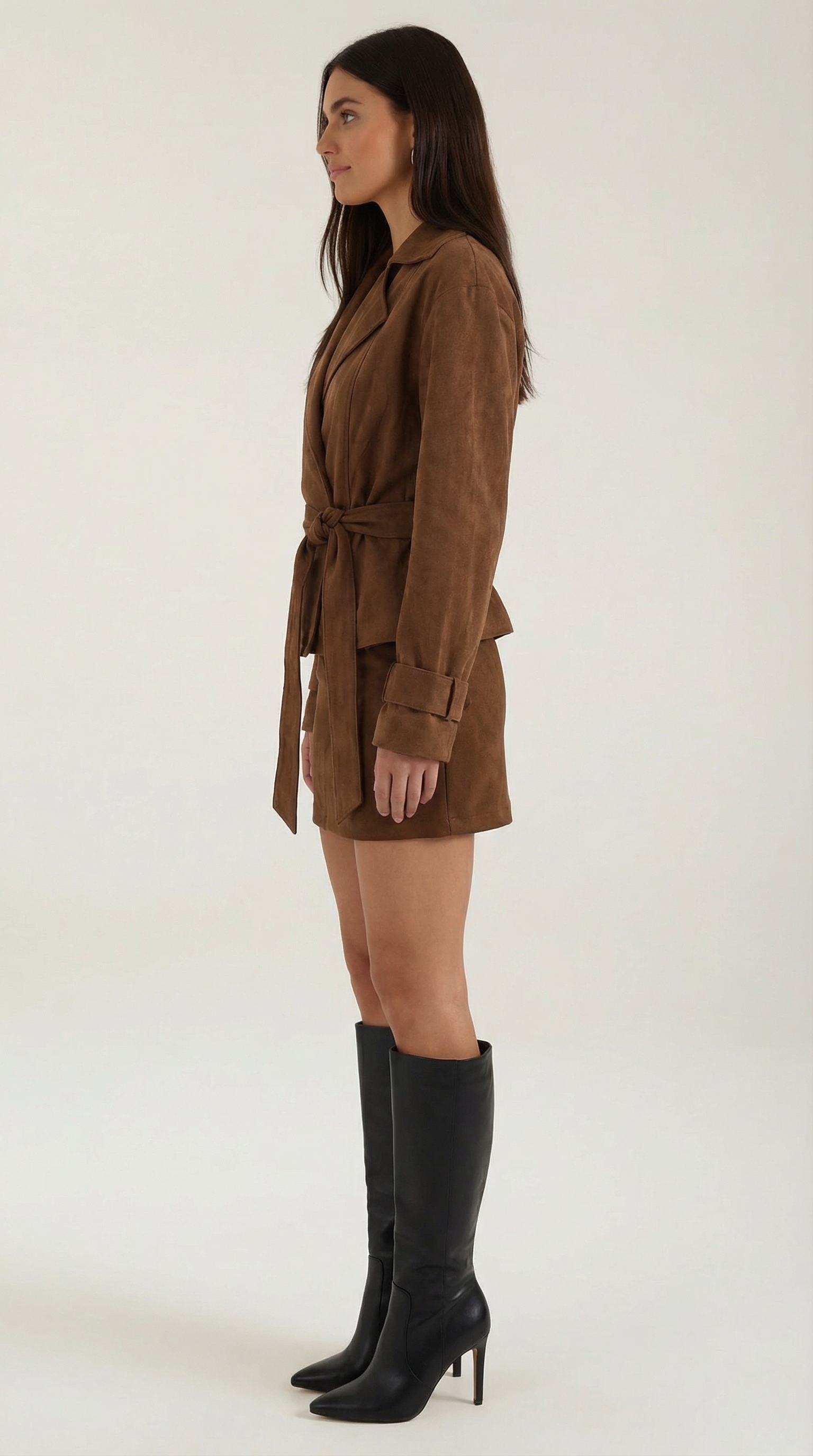 Lily Suede Belted Mini Skirt