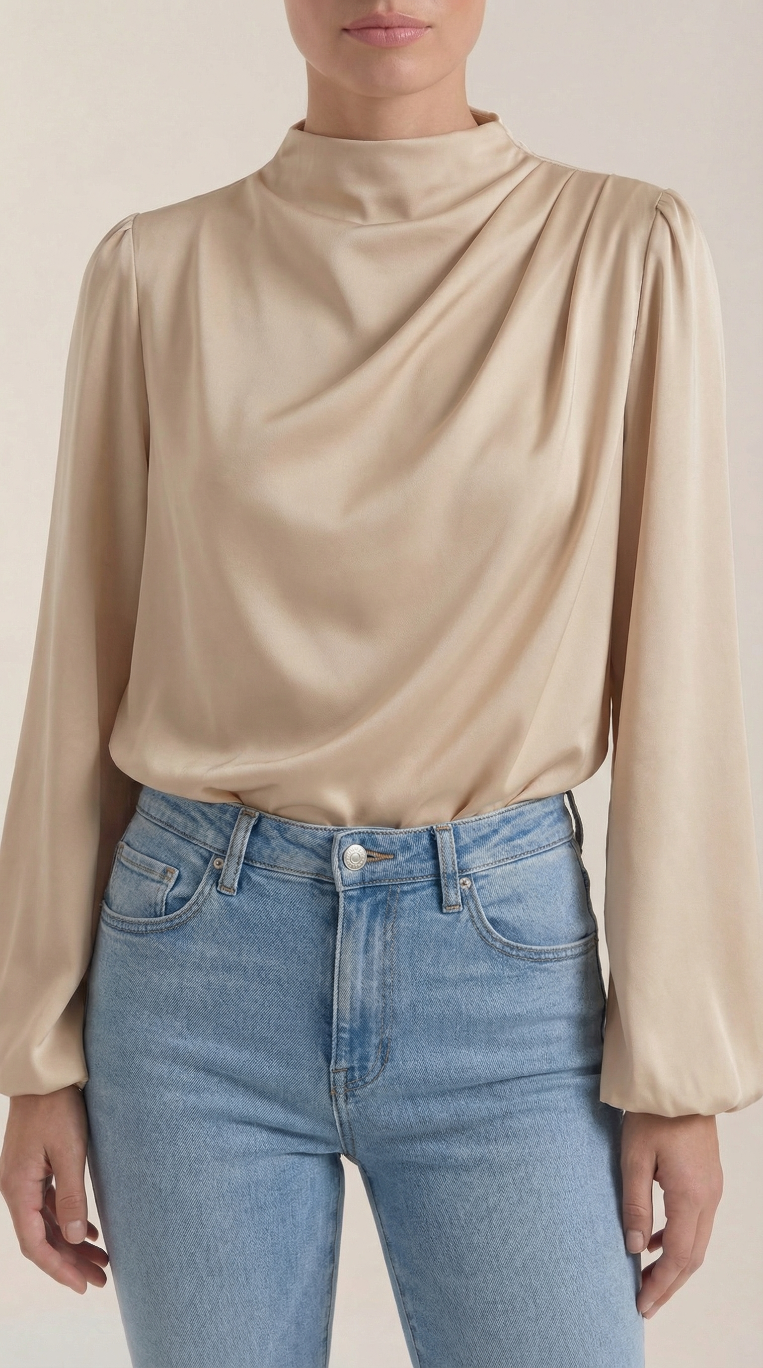 Marcia Draped Long Sleeve Blouse