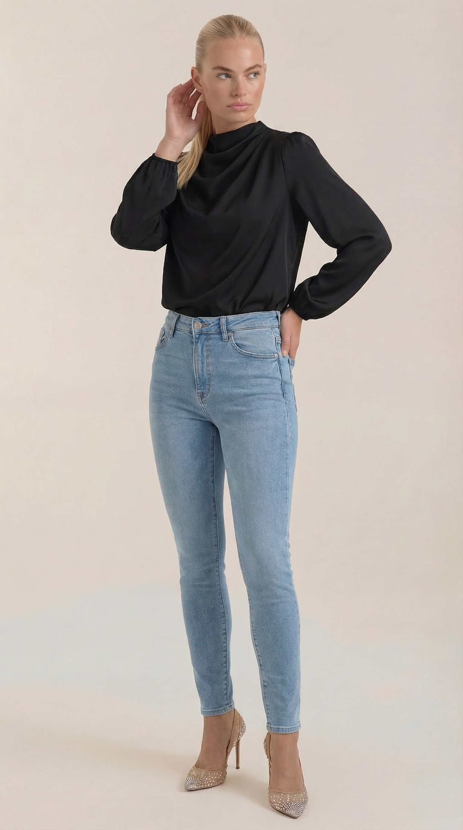 Marcia Draped Long Sleeve Blouse