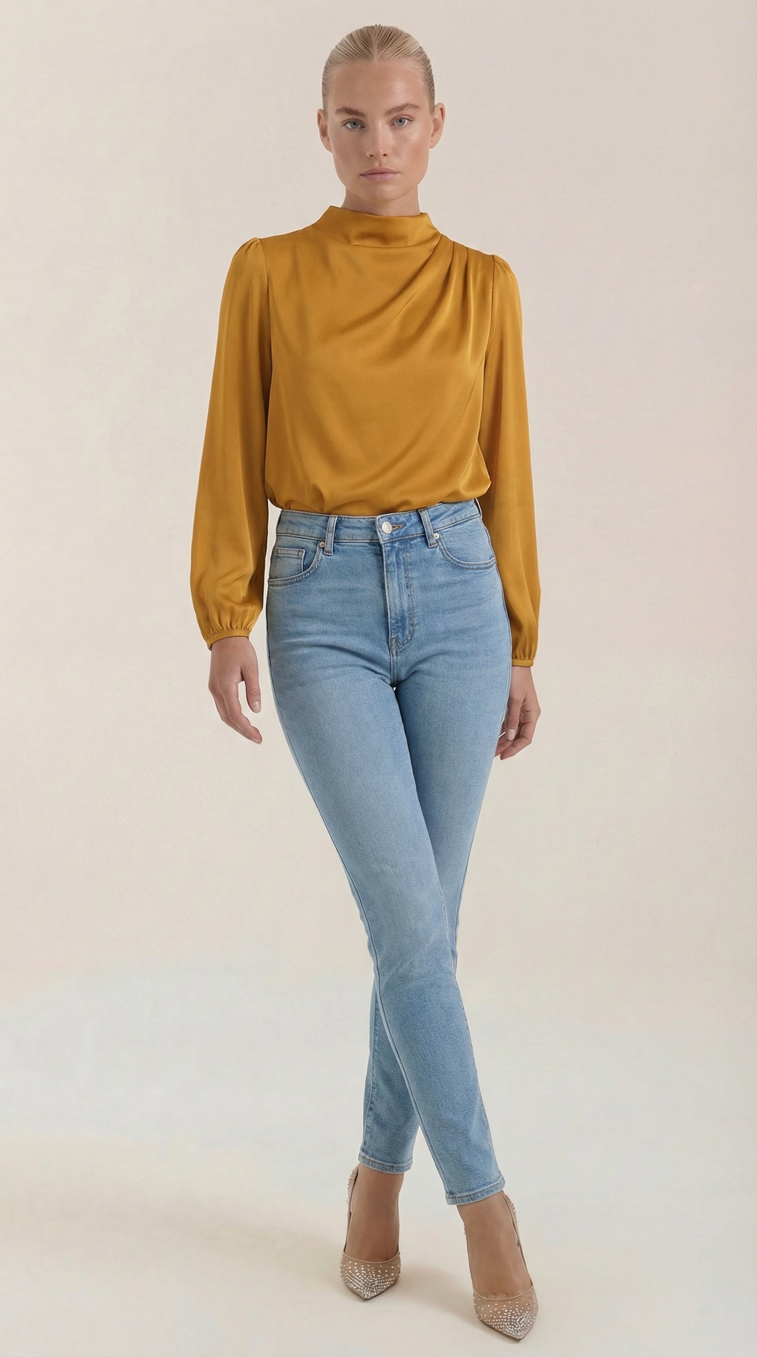 Marcia Draped Long Sleeve Blouse