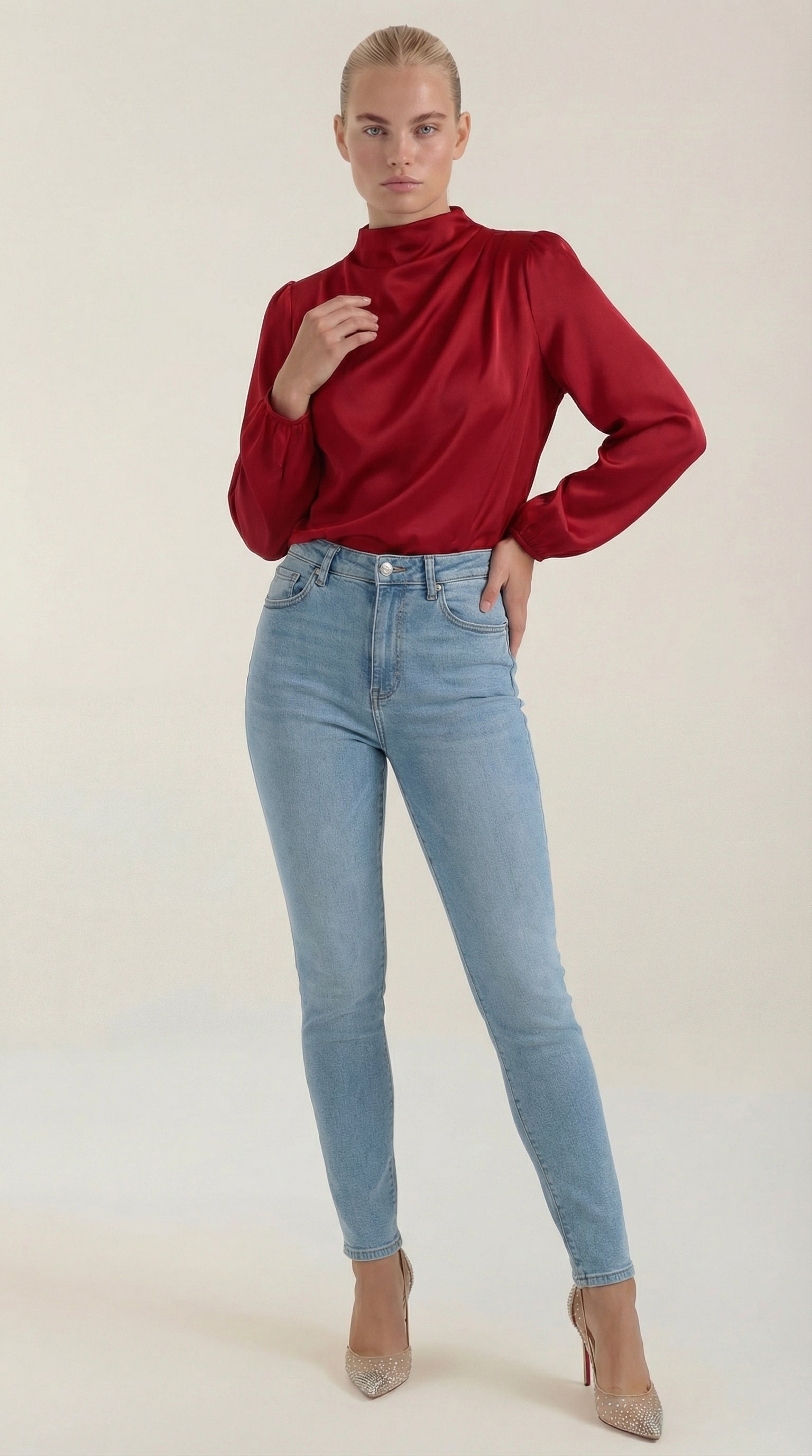 Marcia Draped Long Sleeve Blouse