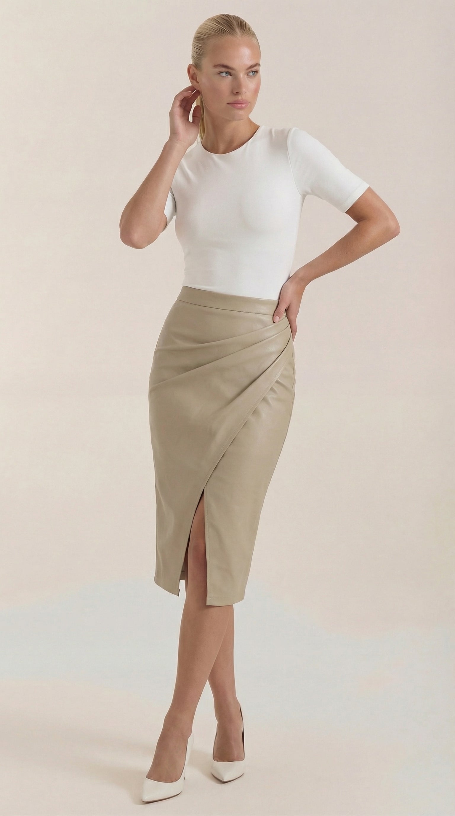 Natalie Draped Midi Skirt