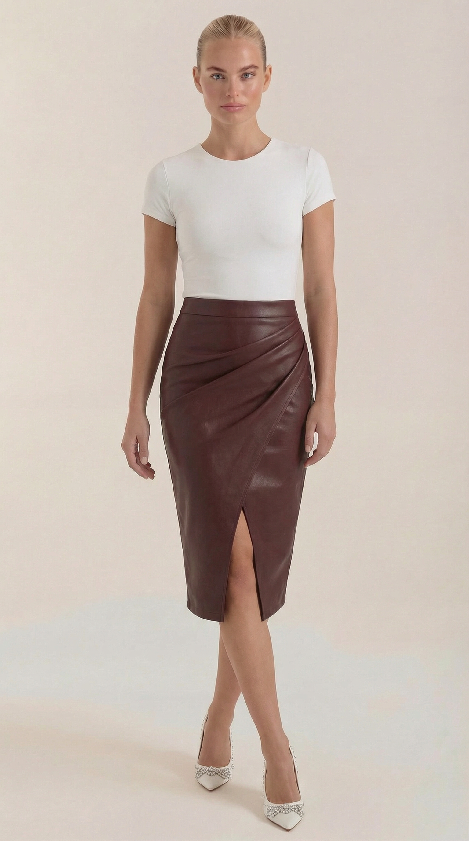 Natalie Draped Midi Skirt