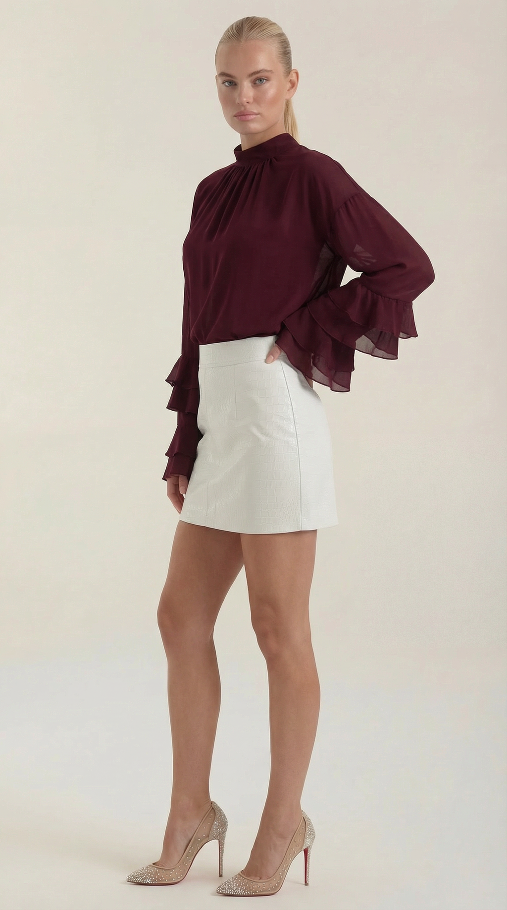 Sue A-line Leather Skirt