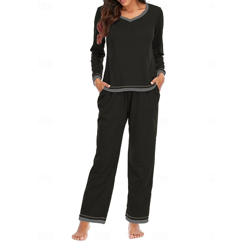 Black Relaxed Lounge Co-ord Set